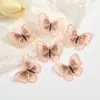 Estilo Ins Borboleta Bordada Gaze DIY Acessórios de Cabelo Feitos à Mão Decoração para Sapatos e Chapéus Material Decoração Borboleta Simulada