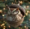 Decoraciones Navideñas de Nuevo Estilo Transfronterizas: Bellota Ardilla Erizo Conejo Pájaro Adornos para Árbol de Navidad Adornos Acrílicos para Colgar en el Coche