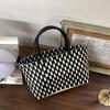 Sanze/Fornecimento Transfronteiriço Bonito Bolsa Contraste Cor Cesta de Vegetais Saco PVC Tecido Saco Moda Bolsa de Mão
