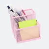 Contenedor de bolígrafos multifuncional de metal para escritorio de oficina, soporte para bolígrafos de firma, almacenamiento de notas y postales, asiento de bolígrafos de combinación multicapa, adornos