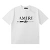 Camiseta de Manga Corta Amiri Peso Pesado Verano Holgada para Hombre y Mujer High Street Lujo Accesible Marca Americana de Moda Vtg Pareja Manga Media