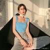 2024 Novo estilo coreano simples camisola de cor sólida colete feminino fixo copo único desgaste desgaste interno doce menina quente todas as mulheres cueca