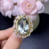 Anel de Cristal Verde Natural Cristal Limpo Cor de Fogo Super Forte! Especificações da Pedra Solta 12*16mm