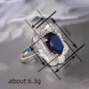 Anel Flor Rosa Elegante Estilo Coreano Cao Shi para Mulheres Safira Sintética Oval Estilo Palaciano Temu Mais Vendido Anel Solitário