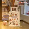 Bolsa de papel kraft para assar, bolsa de mão, saco para embalar sobremesas e pães, saco para presente de bolo, saco para embalar doces e milk tea para levar