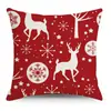 Funda de Almohada Navideña de Invierno al por Mayor Dibujos Animados Navideños Coche Rojo Pequeño Funda de Cojín con Impresión Digital Funda de Cojín Trasero