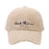 Gorro de béisbol cálido de forro polar bereber para otoño e invierno, estilo coreano versátil que hace que la cara parezca pequeña, gorro grueso de subred roja de moda con letras y visera