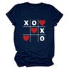 Amazon ebay Dia dos Namorados Nova Gola Redonda Casual Tendência Manga Curta XO Solta plus size Camiseta Feminina