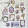 Paquete de Pegatinas Momo Transfronterizo, Serie de Flores al Óleo, Tema de Pintura al Óleo con Pan de Oro, Pegatinas Decorativas Hechas a Mano para Manualidades DIY, 15 Hojas, 6 Diseños