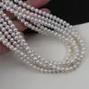 40cm mais longas, pérolas naturais de água doce near-round com núcleo AK branco de 6-7mm para colares, pulseiras e correntes de clavícula DIY