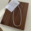 Novo Estilo Simples Quebrado Pérola de Prata Moda Colar Pulseira Feminina Luz Diária Nicho de Luxo Requintado Verão All-match Colar
