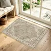 Felpudo de Entrada para Puerta Interior Estilo Étnico Bohemio Retro Resistente a Manchas Antideslizante Alfombra para Zona de Bienvenida