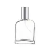 Botella Cuadrada Plana de Perfume en Stock 50ml Botella Vacía de Vidrio Transparente con Tapa Exterior Galvanizada Cabezal de Spray Botella de Recarga de Perfume Venta al por Mayor