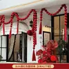 Natal Vinho Veludo Vermelho Bola Loja Decoração Enfeites Pendurados Loja da Moda Ponto de Foto Shopping Montagem de Cena Festiva Decoração