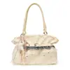 Bolso de Hombro Único con Bordado de Cielo Estrellado Rosa para Mujer Bolso Tote de Mano de Alto Valor Estilo Coreano con Ribete de Encaje Bolso para el Trayecto Diario de Estudiantes