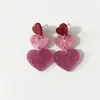 Día de San Valentín Corazón Simétrico Moda Color Mixto Pendientes Simples en Forma de Corazón Accesorios