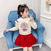 Vestido de niña para primavera y otoño Nuevo estilo para niños medianos y grandes Vestido suéter de dos piezas falsas para estudiantes de primaria y secundaria Vestido de otoño Falda estilo universitario Trendy