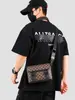 Bolso de Hombro de Moda para Hombre Bolso Cruzado de Cuadros para Hombre Bolso Pequeño Cuadrado Horizontal Bolso Cruzado Versátil para Teléfono Móvil Mochila de Cuadros