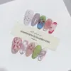 Daiyueda Uñas Portátiles Puras Hechas a Mano Otoño e Invierno Nuevo B295 Totalmente Pintadas a Mano Talladas Elegantes Parche de Uñas Estilo Exportación