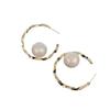 Aretes de Aro de Perlas de Alta Gama, Simples, de Lujo Ligero, Diseño de Nicho, Aretes Exquisitos y a la Moda
