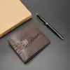 Nova Carteira Masculina Curta com Padrão de Crocodilo Fina Retro com Múltiplos Compartimentos para Cartão Fabricante Atacado Bolsa de Comércio Exterior Transfronteiriço