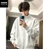 Camisa POLO Masculina Manga Curta Verão 2025 Seda Gelada Secagem Rápida Gola Polo Camiseta Esportiva 11224203280 Cinza Branco-Cinza