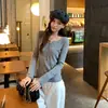 Toma real: Top de punto ligero y transparente con cuello en V y lazada, diseño estilo coreano para mujer, nueva camiseta básica otoño 2026 19689