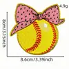 Parche Bordado de Dibujos Animados Amarillo Béisbol Termoadhesivo Parche Bordado con Borde Dorado para Ropa Accesorios Serie Deportiva