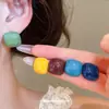 Pendientes de botón de plata con esmalte de colores estilo Ins, tipo caramelo, para mujer, temperamento simple, pendientes de dopamina, diseño nicho, joyería para orejas