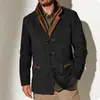 Nueva Chaqueta Retro de Moda Europea y Americana para Hombre de Primavera y Otoño, Abrigo Casual para Hombre, Cuello Solapa, Ropa de Trabajo, Patchwork, Bloques de Color, Top