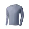 Camiseta de Manga Longa Tamanho Europeu para Homens, Malha Fina Respirável de Verão com Proteção Solar Secagem Rápida, Camiseta Camada Base para Canteiro de Obras ao Ar Livre, Camiseta para Ar Condicionado