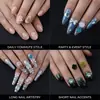 Decoraciones Mixtas para Uñas de 12 Compartimentos con Moños, Cintas, Camelias, Perlas, Forma de Luna de Fondo Plano, Decoraciones de Uñas Transfronterizas Coloridas