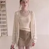 Cárdigan de Punto Hueco para Mujer, Delgado, Protección Solar, Cubre-traje, Estilo Perezoso, Chaqueta Versátil, Ropa de Abrigo Casual, Top 10667