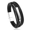 Accesorios de codo de aleación pulsera de PU moda hip hop para hombre pulsera con hebilla magnética pulsera con letras personalizadas