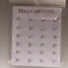 Brincos de Tarraxa de Zircônia de Seis Garras em Aço Inoxidável da Moda para Homens e Mulheres. Unha de osso da orelha