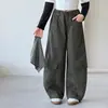 Pantalones casuales de otoño para niñas mayores, nueva ropa infantil de primavera y otoño, pantalones cargo para niñas con bufanda cuadrada, holgados y versátiles, elegantes