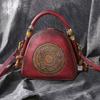 Bolsa feminina de couro genuíno Novo Cross-border Bolsa Feminina Retrô Estilo Chinês Ombro Crossbody Bag Top Layer Cowhide Shell Bag