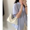 Bolsa Hobo Minimalista de Couro Macio 2026 Novo Estilo Casual Versátil para o Trabalho Grande Capacidade Couro Genuíno Bolsa Dumpling Bolsa Transversal Feminina