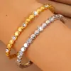 Moda Europea y Americana Pulsera de Acero de Titanio que No se Desvanece para Mujer, Diseño Simple con Puntos, Pulsera Incrustada con Diamantes, Joyería Ecológica de Alta Calidad