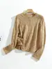 Cárdigan de punto hueco con cuello redondo estilo coreano para mujer, abrigo artístico vintage para primavera y otoño, estilo corto holgado, chaqueta suéter fina