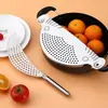Olla escurridora de mano creativa filtro para borde de olla separador de escoria semicircular herramientas de cocina fabricantes venta al por mayor logo