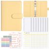 Carpeta de Anillas Popular Transfronteriza Macaron A6 para Gestión Financiera y Presupuestos, Planificación de Efectivo Cuaderno Diario de Piel Sintética