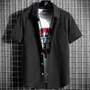 Camisa de manga corta para hombre, estilo coreano, informal, de verano, de media manga, Oxford, blanca, moderna