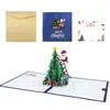 Nueva Tarjeta de Felicitación Estéreo 3D de Amazon Transfronteriza Tarjeta de Árbol de Navidad Grabado Láser Creativa al por Mayor Tarjeta de Felicitación de Navidad