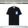 Camiseta Unissex de Manga Curta Verão Casa Masculina Transfronteiriça Casablanca Azul Quadrado Gradiente Estampa de Logo com Letras