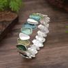 Pulsera Elástica de Esmalte Geométrica de Pétalos de Venta Caliente Transfronteriza Pulsera Elástica de Flores para Mujer Moderna y de Alta Gama