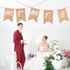 Señor Señora Lino Cola de Golondrina Bandera Navidad Boda Cola de Golondrina Bandera Colgante Banderín de Lino