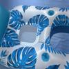 Fila flotante inflable para adultos con forma de hoja de arce, engrosada, para cruzar fronteras, tumbona acuática multifuncional en forma de U con portavasos, cama flotante de ocio