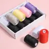 Venta al por mayor del fabricante 10 rollos por caja Hilo de coser para uso doméstico, Hilo de coser a mano de colores para reparar ropa y pantalones, Hilo de poliéster