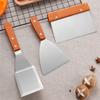Cuchillo para Cortar Harina Acero Inoxidable Mango de Madera Maciza Rascador para Cortar Harina Rascador de Cocina Casero para Hornear Pasteles